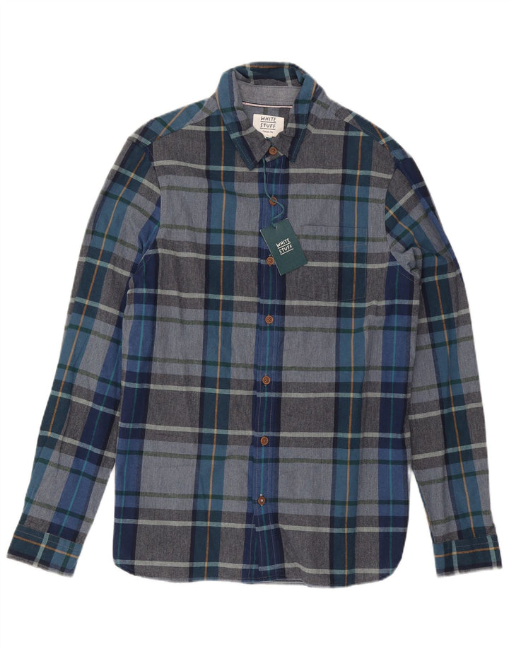Camicia da uomo Classic Fit di White Stuff in cotone a quadri blu medio