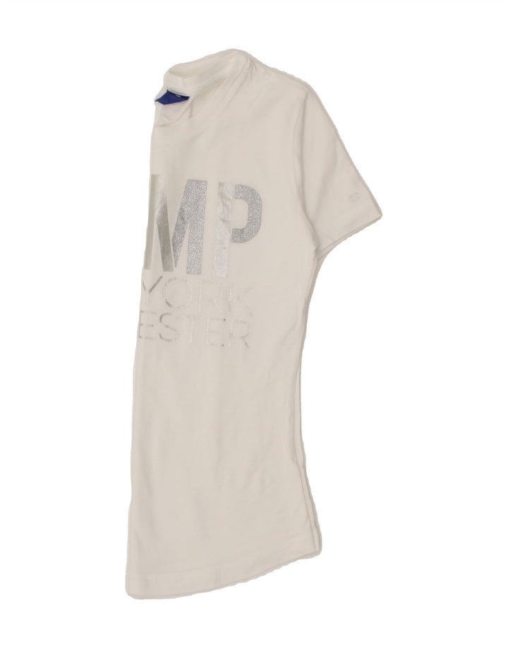 CHAMPION Womens Graphic T-Shirt Top UK 12 Medium White Vintage Champion and Second-Hand Champion from Messina Hembry 