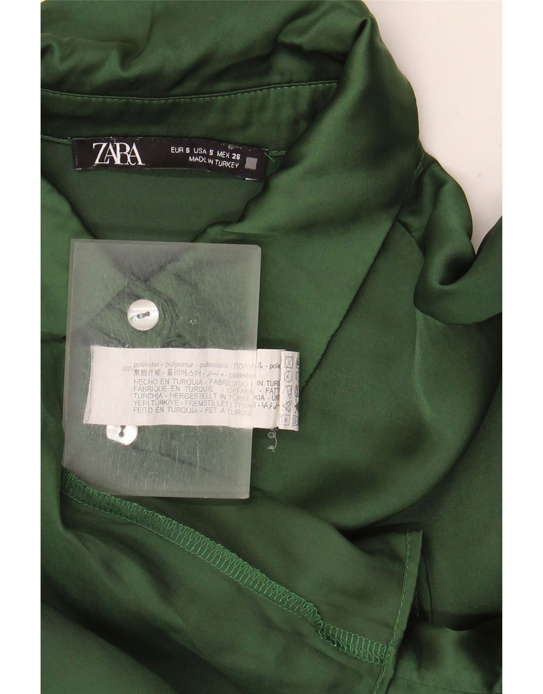 Zara Oversized skjorte til kvinder UK 10 Lille grøn polyester