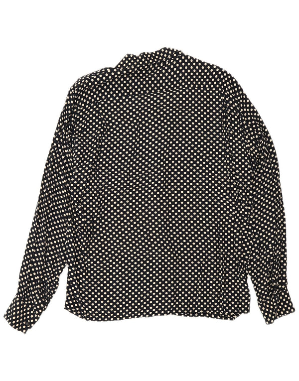 Benetton Mens Shirt Small Navy Blue Polka Dot