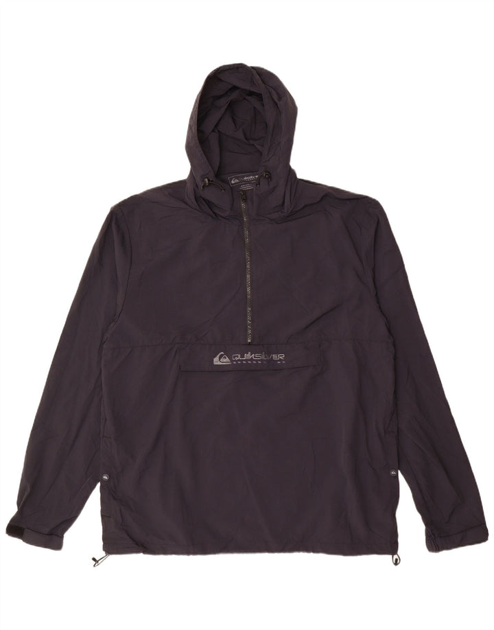 Quiksilver Herre Grafisk Pullover Regnjakke UK 42 XL Sort Nylon