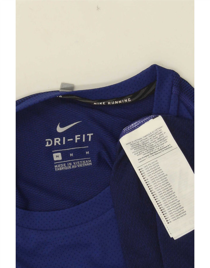 Nike Mens Dri Fit Graphic T-Shirt Top Medium Blue Polyester