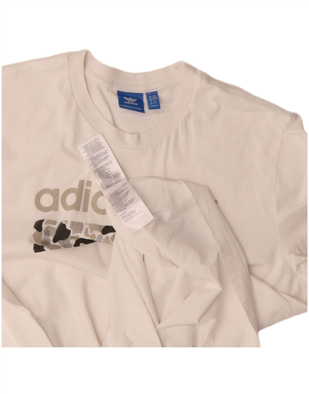 Adidas Mens Graphic T-Shirt Top Large White Cotton