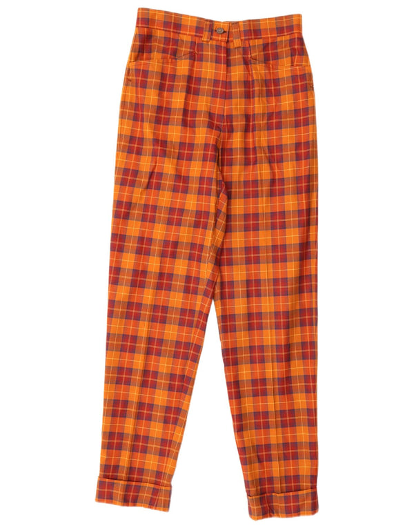 Jean Pierre Damen Tapered Casual Hose IT 40 Small W26 L28 Orange Plaid