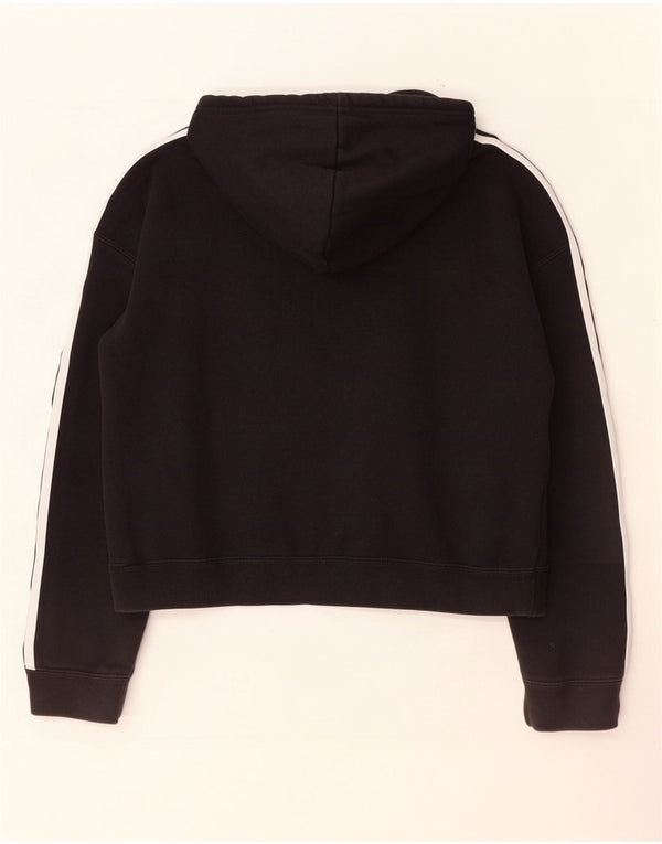 Damska bluza z kapturem Adidas Crop Oversized, UK 8, mała, czarna bawełna