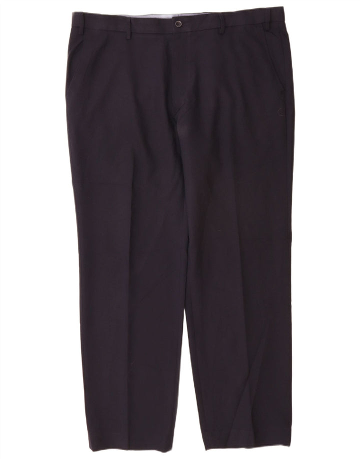 Marks & Spencer Mens Regular Fit Chino Trousers W40 L31 Navy Blue Polyester