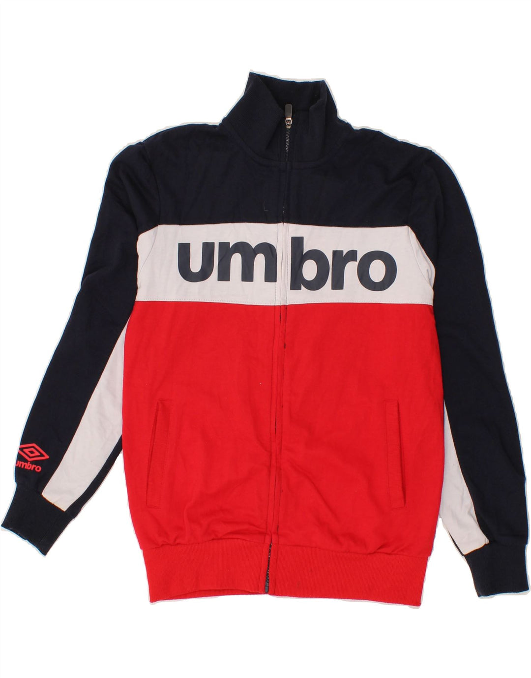 UMBRO Boys Graphic Tracksuit Top Jacket 13-14 Years Medium  Navy Blue Vintage Umbro and Second-Hand Umbro from Messina Hembry 