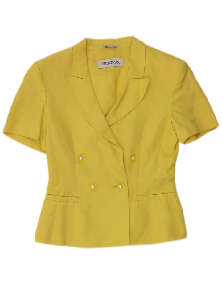Sportmax Womens Short Sleeve Blazer Jacket UK 10 Small Yellow