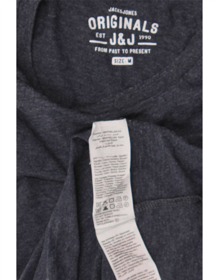 Jack & Jones Mens T-Shirt Top Medium Navy Blue Cotton