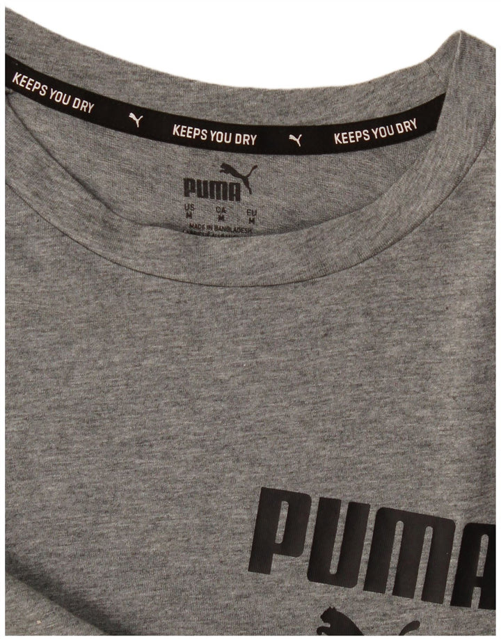 Puma Mens Graphic T-Shirt Top Medium Grey Flecked
