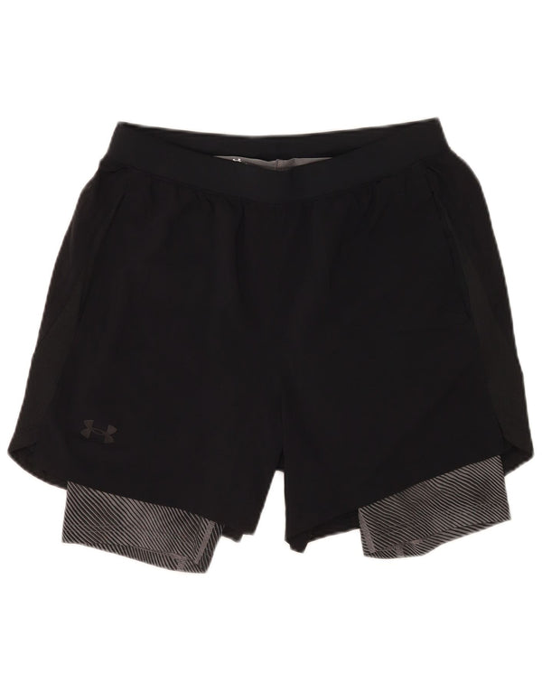 Under Armour Mens Fitted Graphic Sport Shorts Large  Black