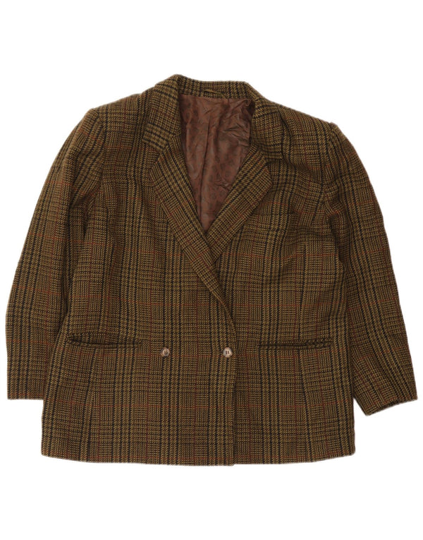 Marina Rinaldi Womens Blazer Jacket Size 25 Large Khaki Houndstooth