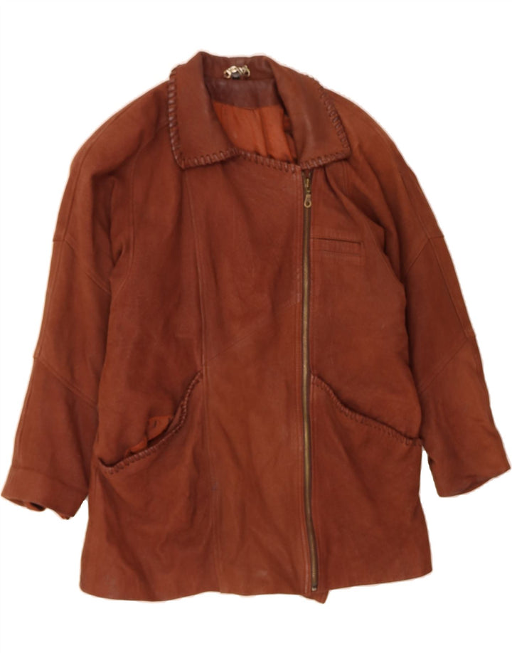 CABRINI Womens Leather Jacket EU 38 Medium Brown Leather Vintage Cabrini and Second-Hand Cabrini from Messina Hembry 
