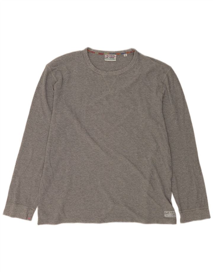 SCOTCH & SODA Mens Top Long Sleeve 2XL Grey Cotton