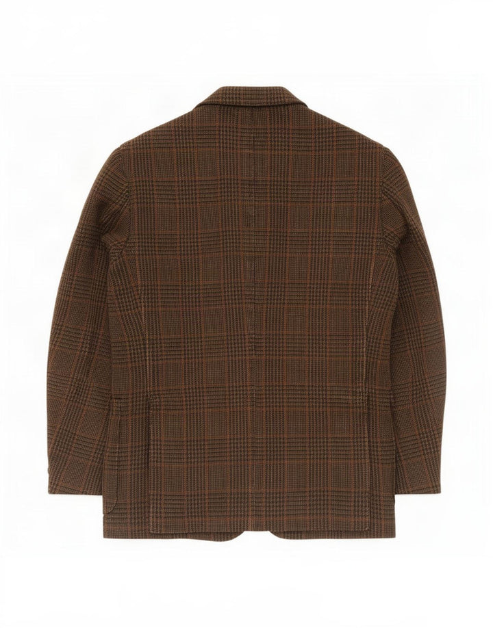 Jaqueta blazer masculina vintage com 3 botões IT 48 xadrez marrom médio