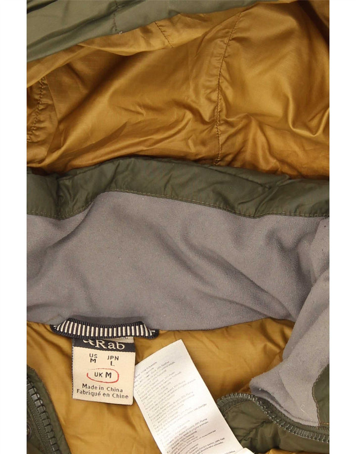 Rab Mens Hooded Padded Jacket UK 38 Medium Khaki Polyamide