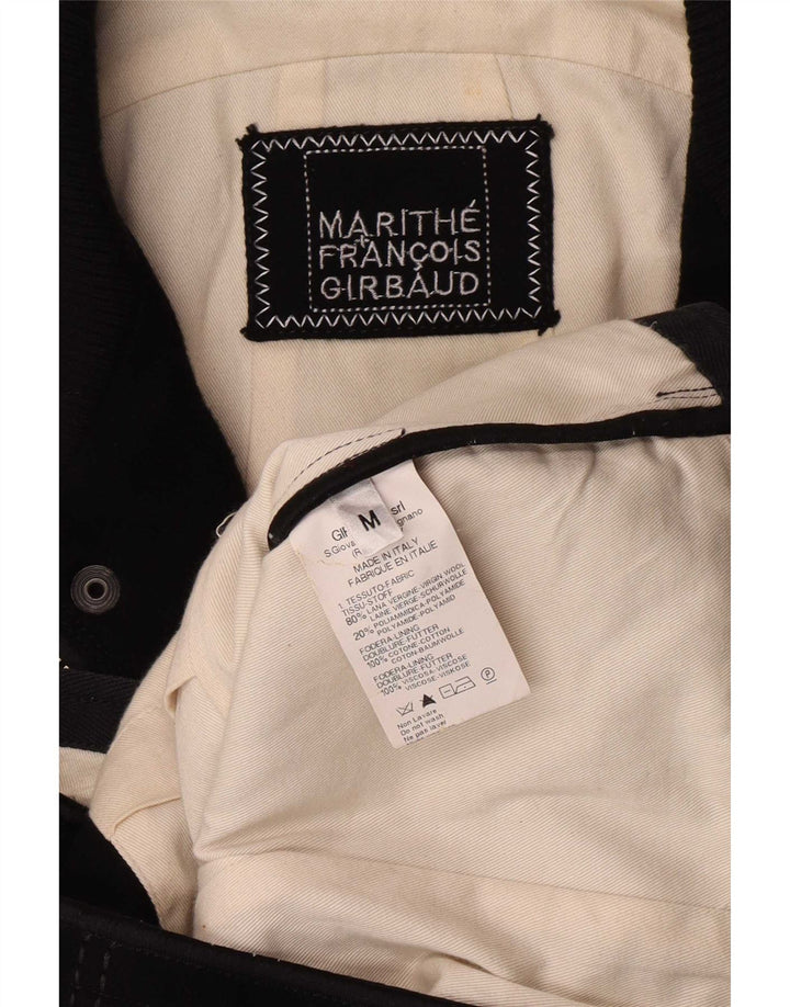 Marithe Francois Girbaud Mens Bomber Jacket UK 38 Medium Black Virgin Wool