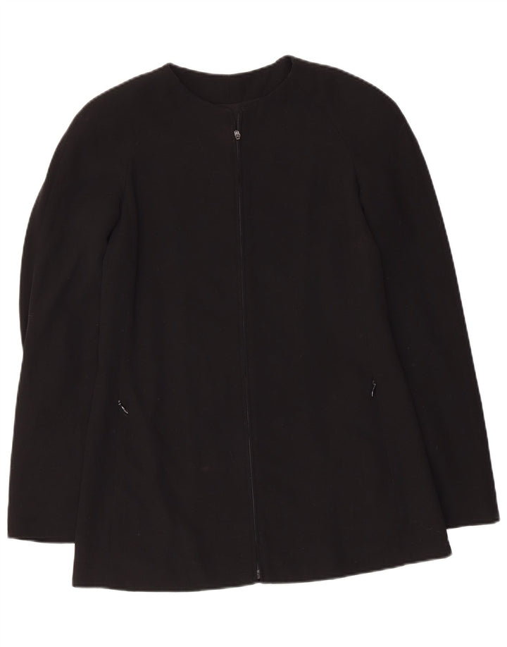 Giorgio Armani Womens Full Zip Blazer Jacket IT 38 XS Black Virgin Wool