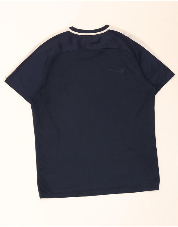 Nike Mens Dri Fit T-Shirt Top Large Navy Blue Colourblock