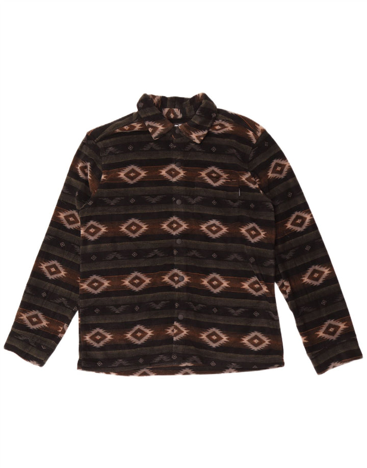 Hurley Mens Fleece Shirt Medium Multicoloured Fair Isle Polyester
