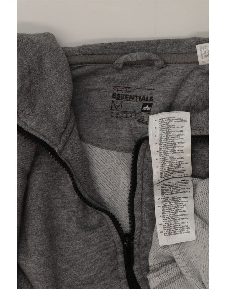 Adidas Mens Zip Hoodie Sweater Medium Grey Cotton