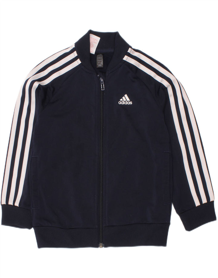 Casaco de treino Adidas Boys 5-6 anos azul marinho poliéster