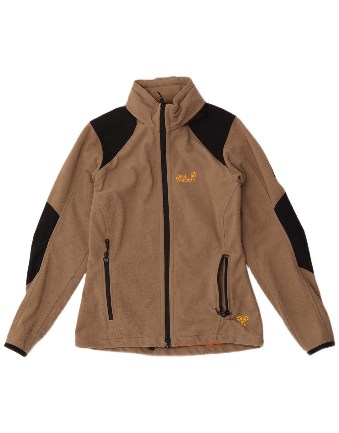 JACK WOLFSKIN Womens Fleece Jacket UK 10 Small Brown Colourblock Polyester