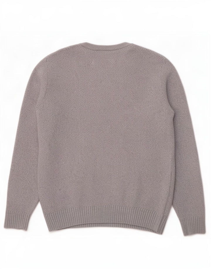 Lacoste Damski sweter z okrągłym dekoltem, UK 10, mały, szary, wełniany