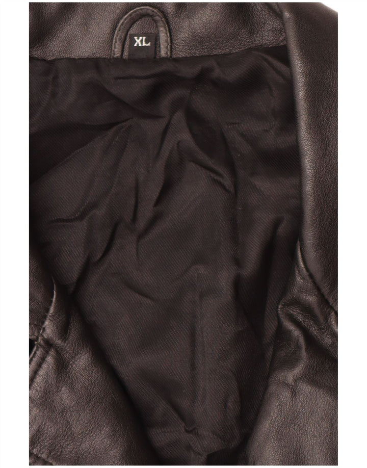 Vintage Mens Leather Jacket UK 42 XL Black Leather