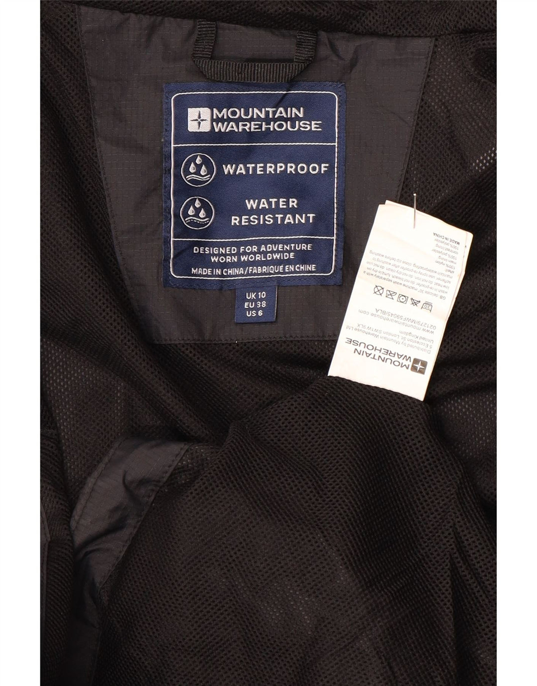 Giacca antipioggia oversize da donna con cappuccio Mountain Warehouse UK 10 Small Nera