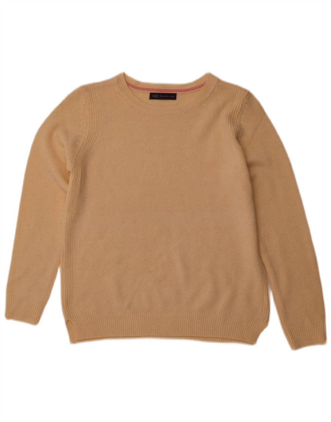 MARKS & SPENCER Dame Boat Neck Jumper Sweater UK 14 Medium Beige