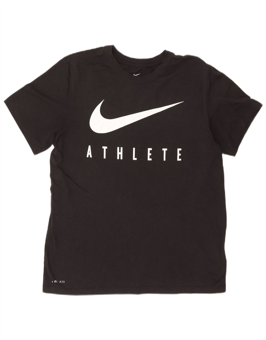 NIKE Mens Dri Fit Graphic T-Shirt Top Large Black Polyester