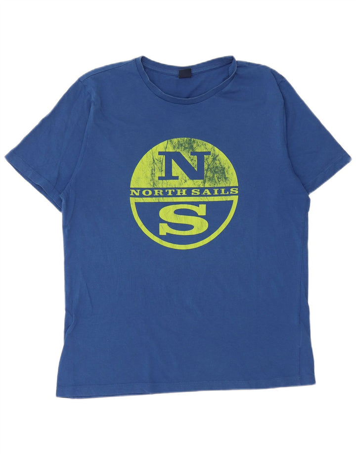North Sails Mens Graphic T-Shirt Top Medium Blue Cotton