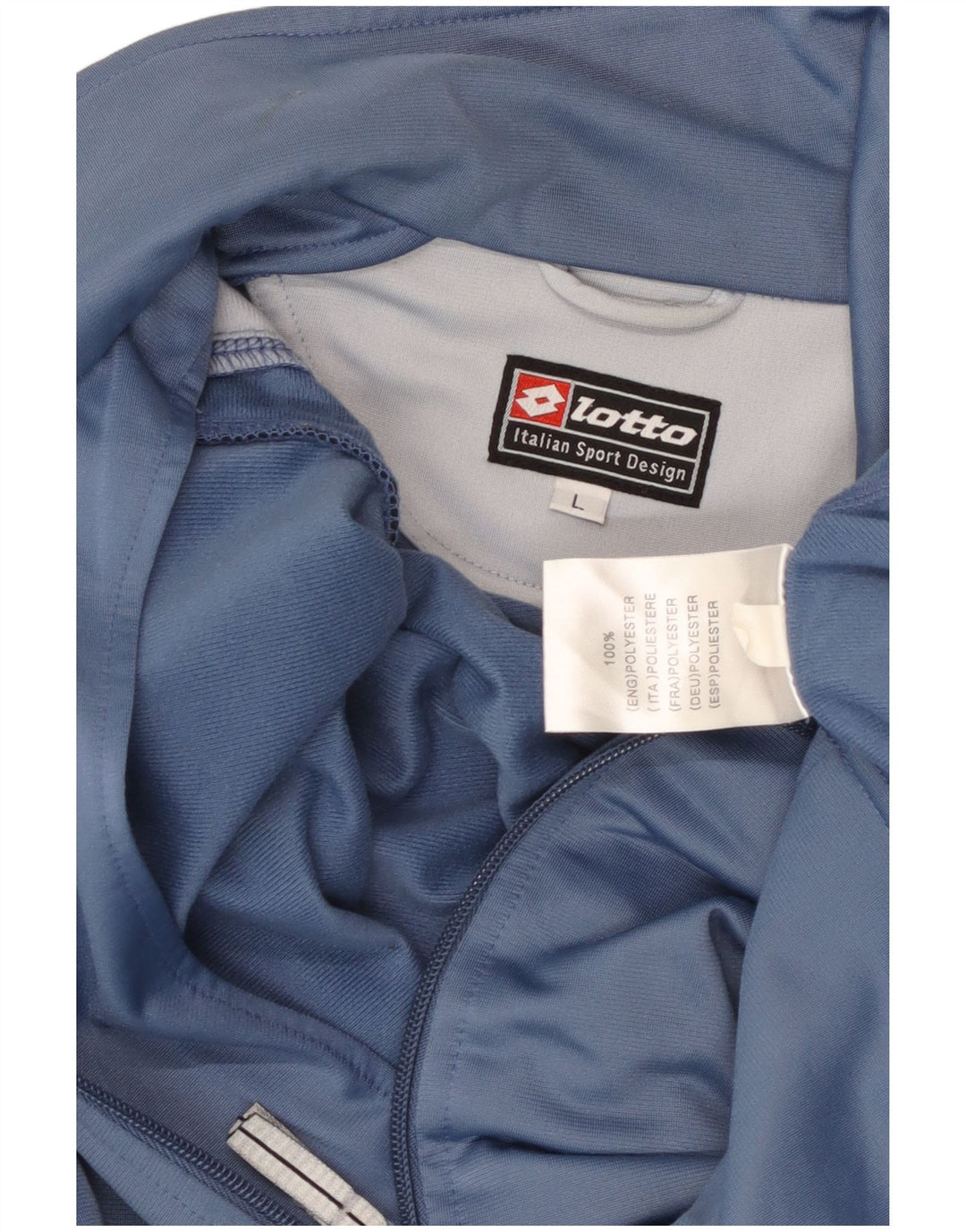 LOTTO Mens Tracksuit Top Jacket Large Blue Colourblock Polyester