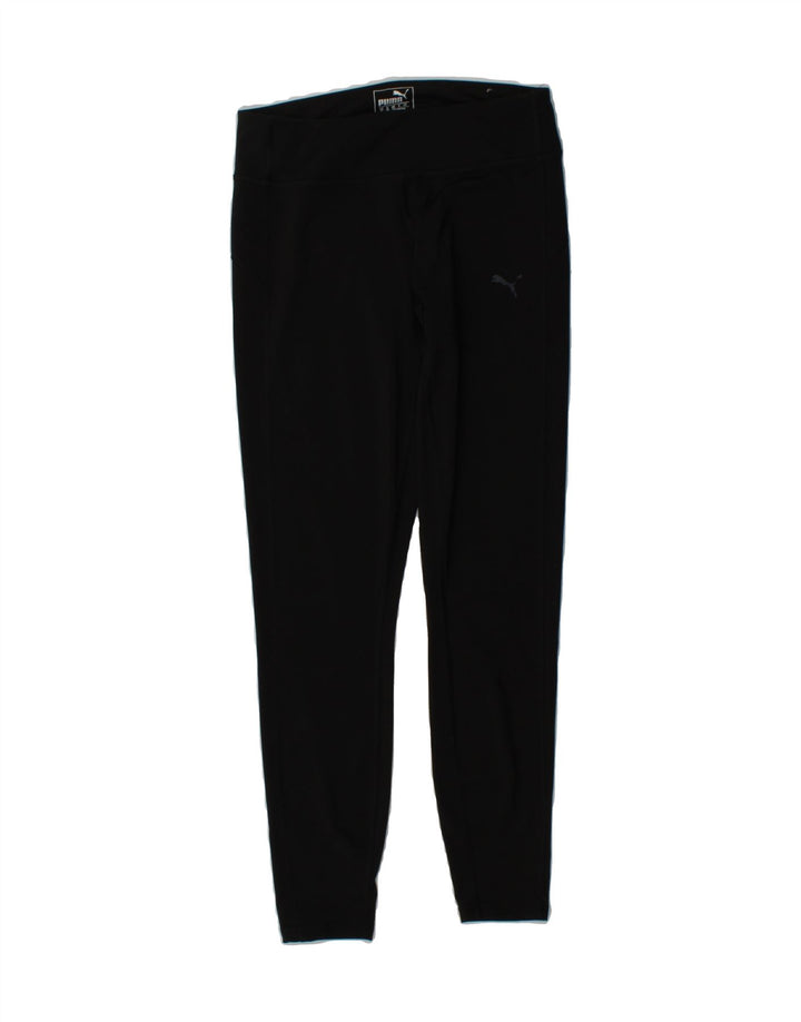 PUMA Womens Leggings UK 10 Small Black Polyester Vintage Puma and Second-Hand Puma from Messina Hembry 