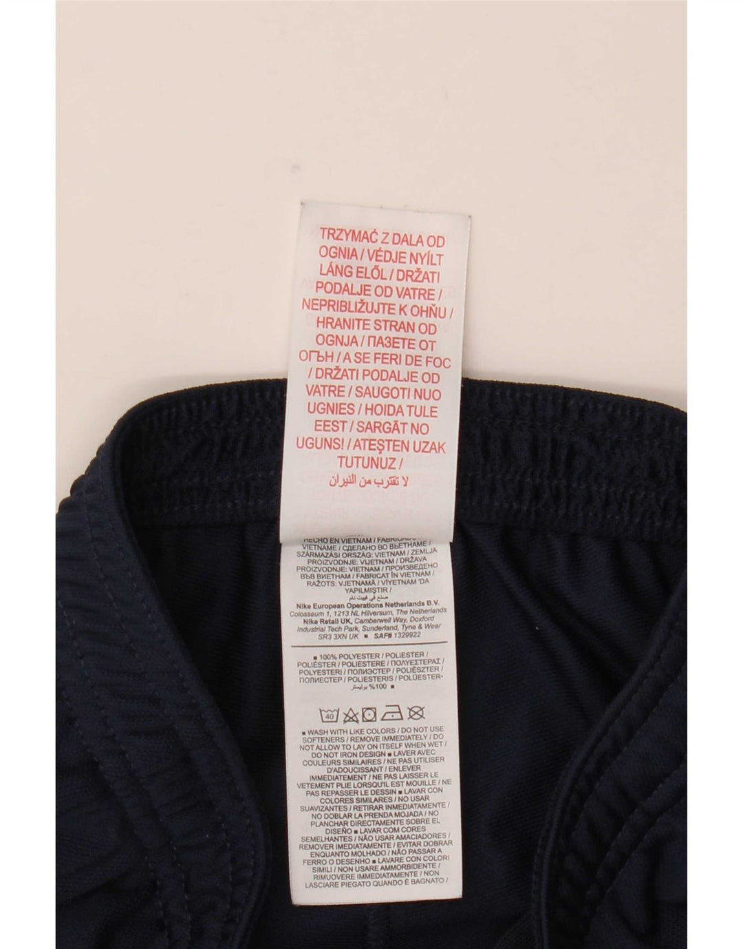 Pantaloni da tuta Nike da bambino Dri Fit 8-9 anni Small in poliestere blu navy