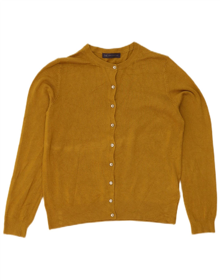 Marks & Spencer Dame Cardigan Sweater UK 12 Medium Yellow Viscose