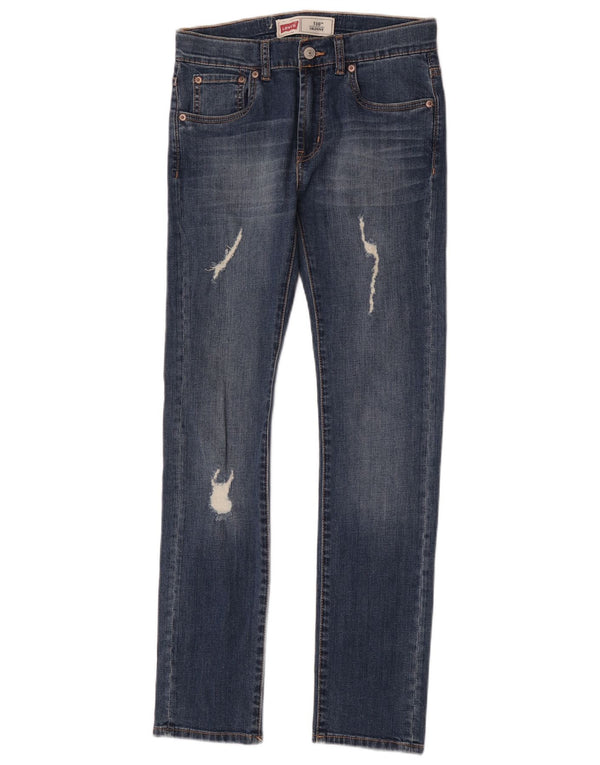 Джинсы скинни Levi's 510 с потертостями для мальчиков 13–14 лет W28 L30, синий хлопок