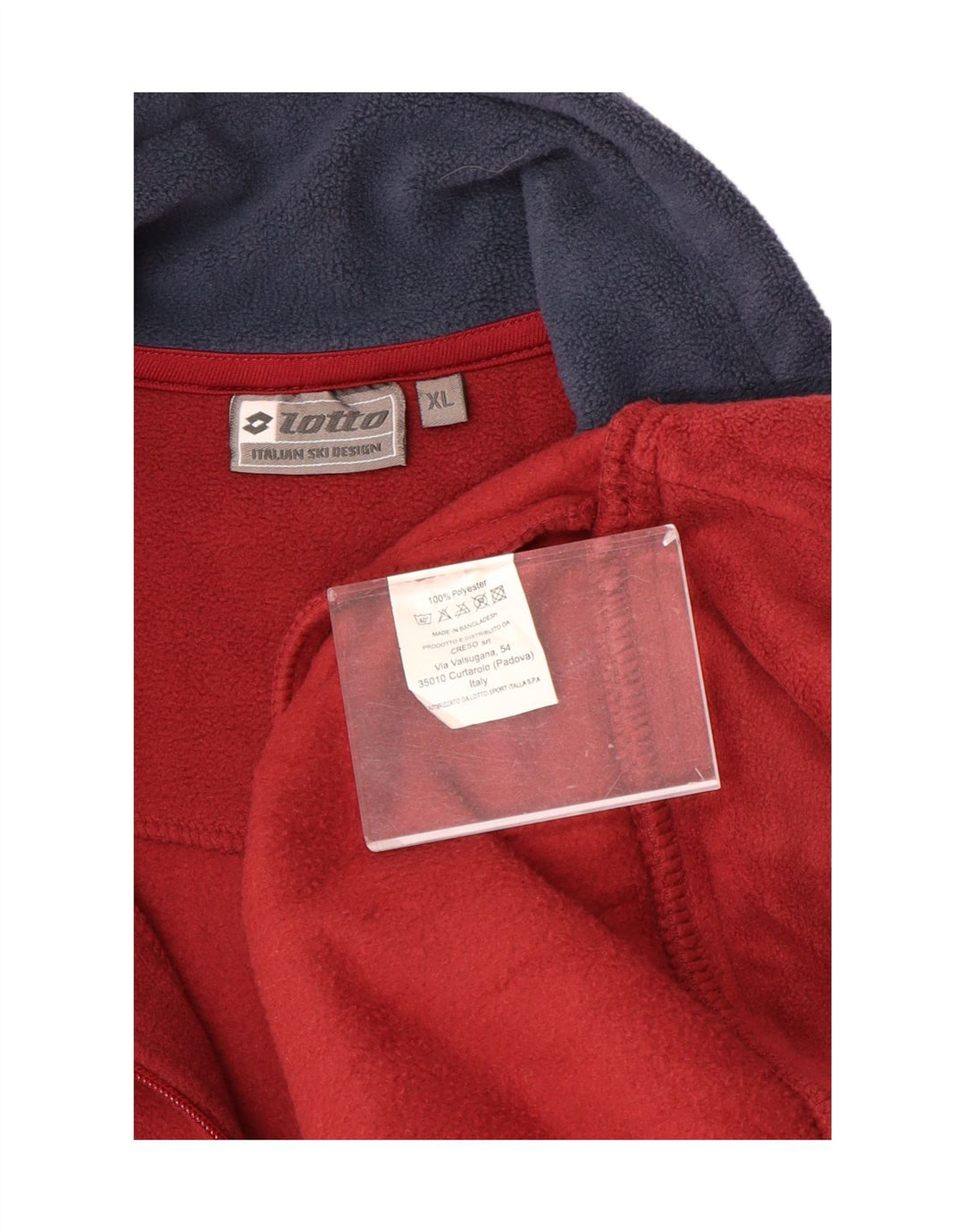 LOTTO Mens Zip Neck Fleece Jumper XL Red Polyester