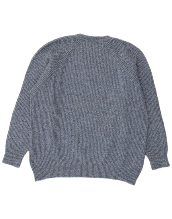 Maglione maglione girocollo da uomo Kappa XL in lana merino screziata blu