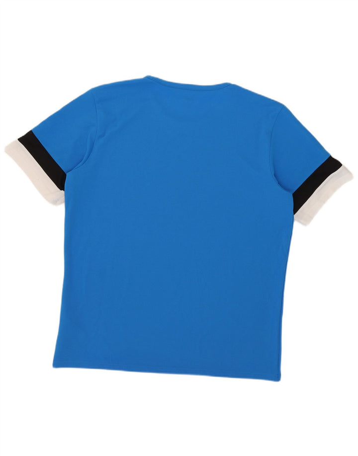 Puma Mens T-Shirt Top XL Blue Colourblock Polyester