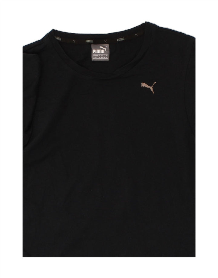 PUMA Womens T-Shirt Top UK 10 Small Navy Blue Vintage Puma and Second-Hand Puma from Messina Hembry 