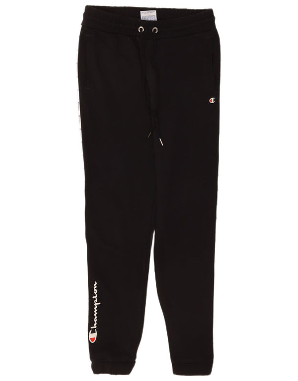 Champion Mens Graphic Tracksuit Trousers Joggers Small Black Colourblock