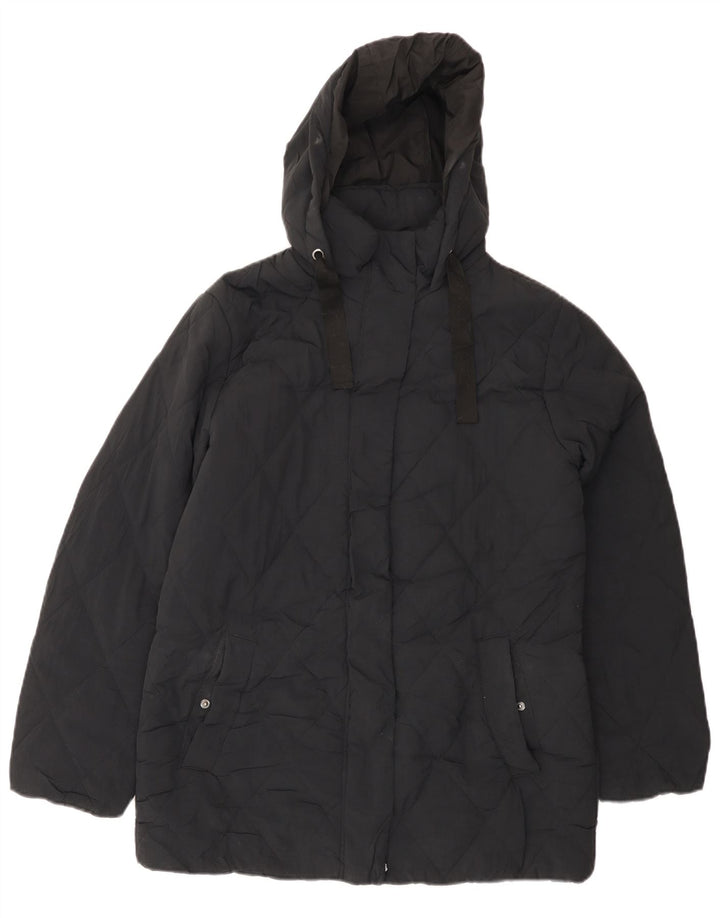Marks & Spencer Womens Hooded Oversized Padded Jacket UK 8 Small Black