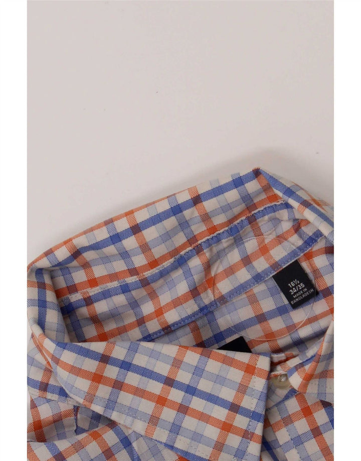 Chaps Mens Shirt Size 16 1/2 Large Blue Check Cotton