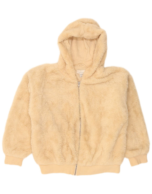 Prevelika jakna od flisa s kapuljačom Topshop Teddy Bear UK 10 Small Beige