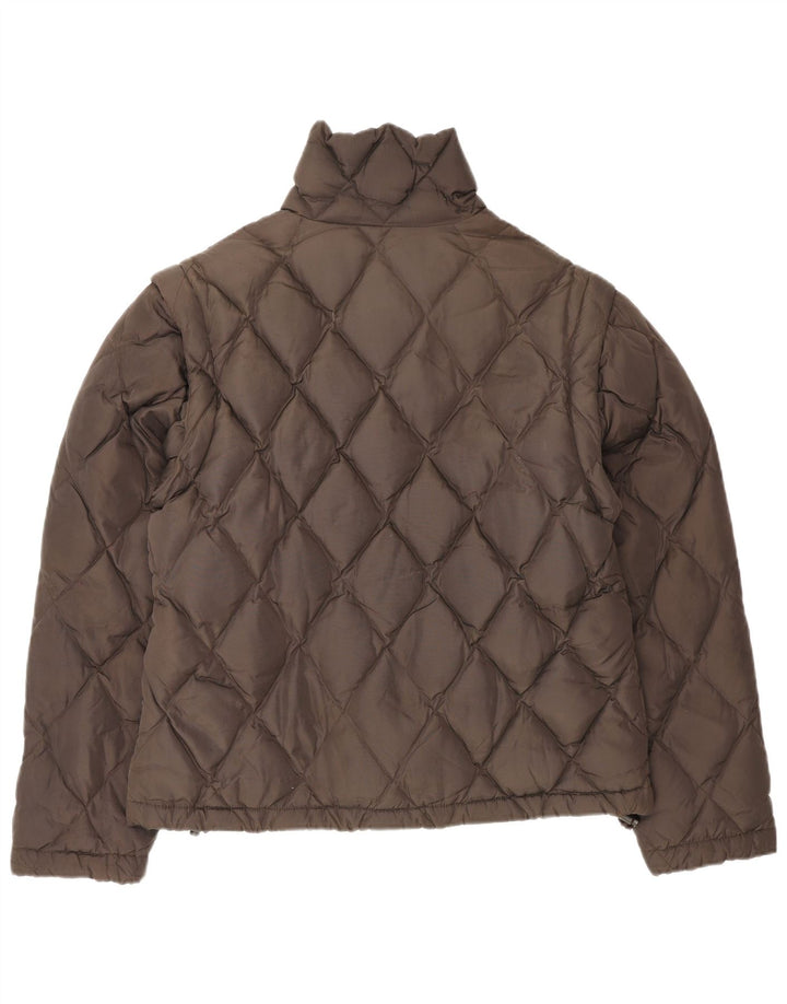 Armani Jeans Womens Padded Quilted Jacket UK 14 Large Brown Polyamide