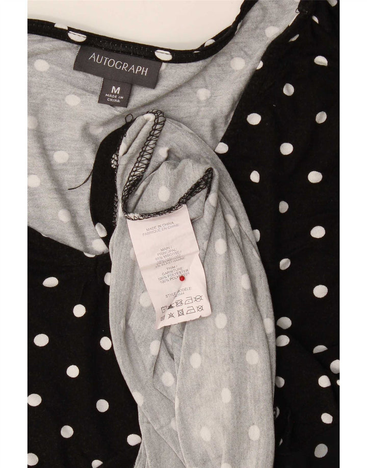 Marks & Spencer Womens Autograph Long Sleeve Blouse Top UK 14 Medium Black