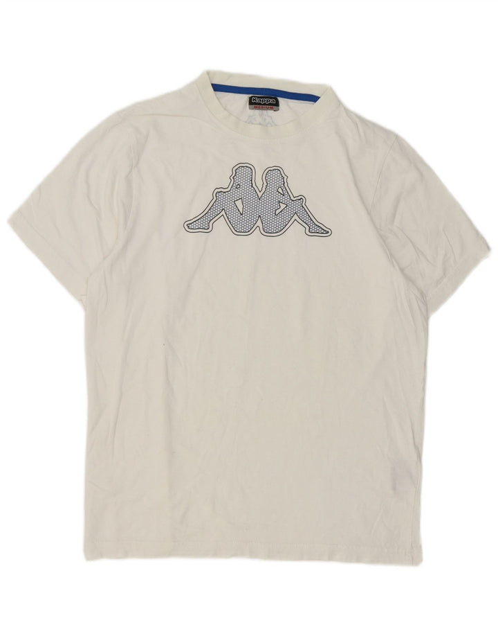 Kappa Mens Graphic T-Shirt Top Medium White Cotton