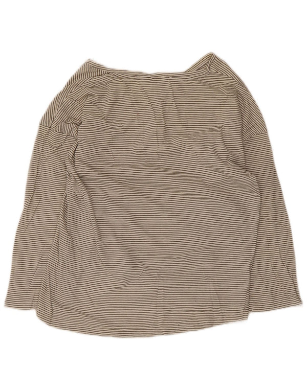 Zara Damen-Oversize-Oberteil mit langen Ärmeln, UK 10, Größe S, weiß, gestreift, Baumwolle